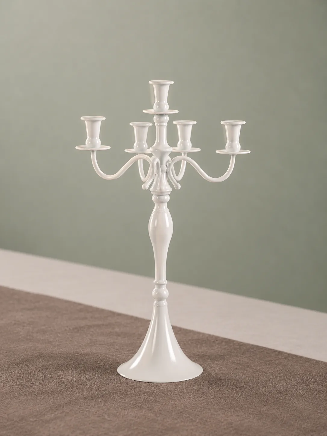 Chandelier 5 branches blanc
