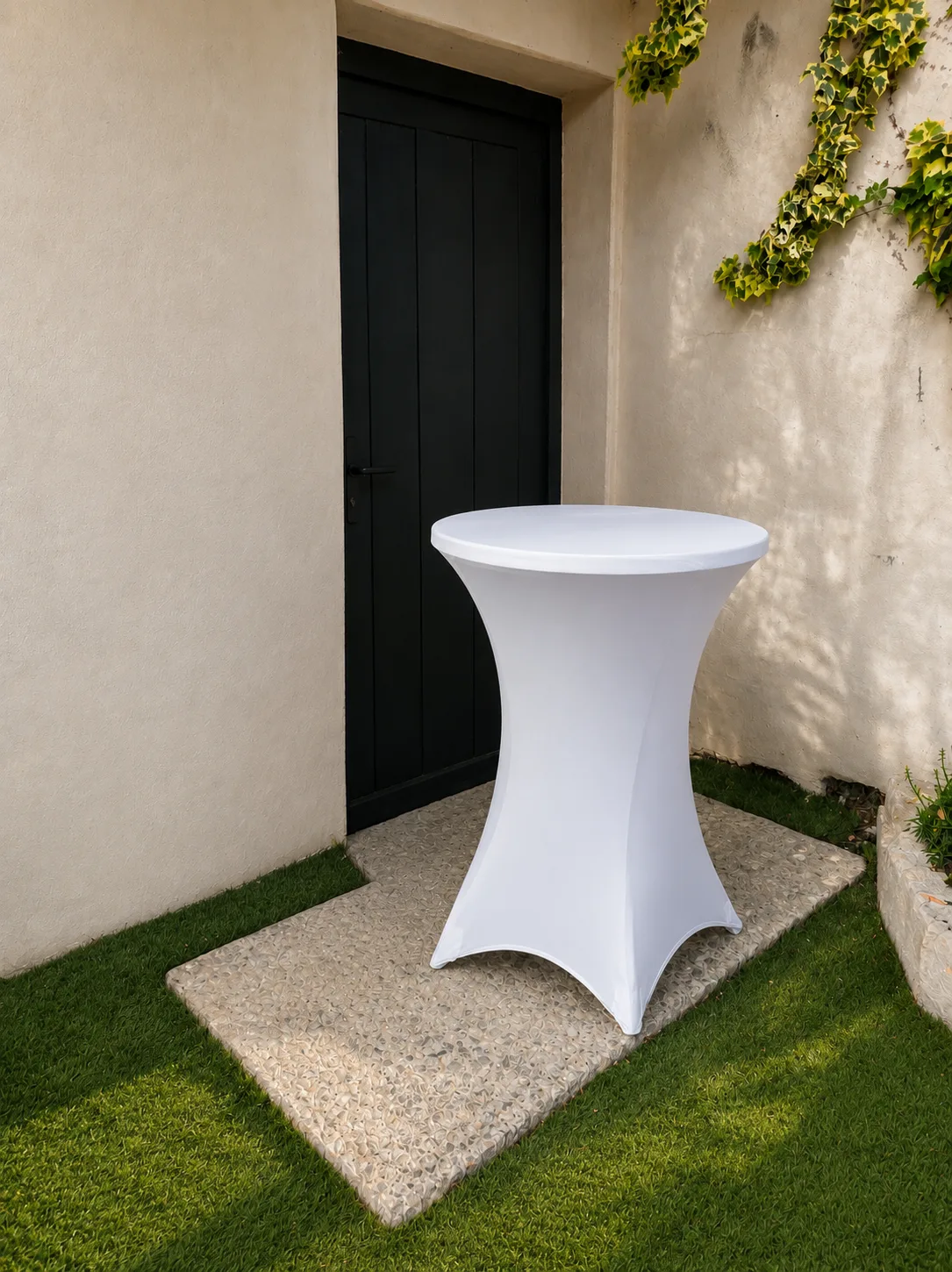 Housse blanche mange debout diam 80cm