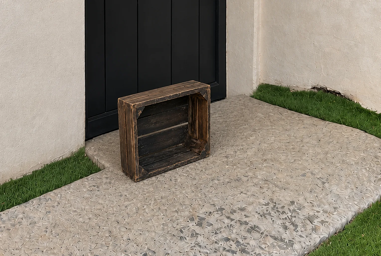 Petite caisse en bois brut