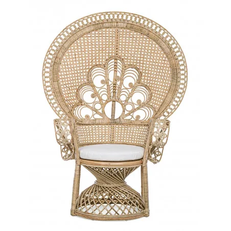Fauteuils Emmanuelle rotin naturel