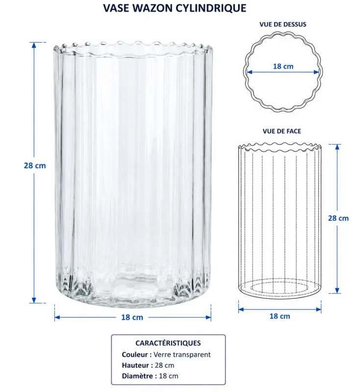 Grand vase Wazon cylindrique