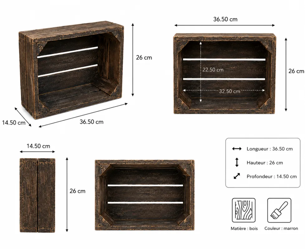 Petite caisse en bois brut