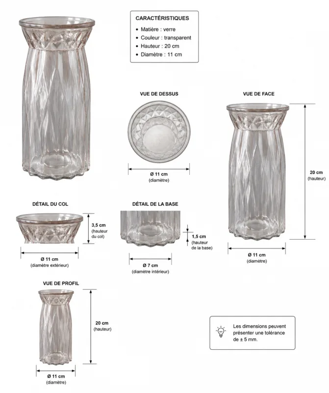 Vase Leworkus rose