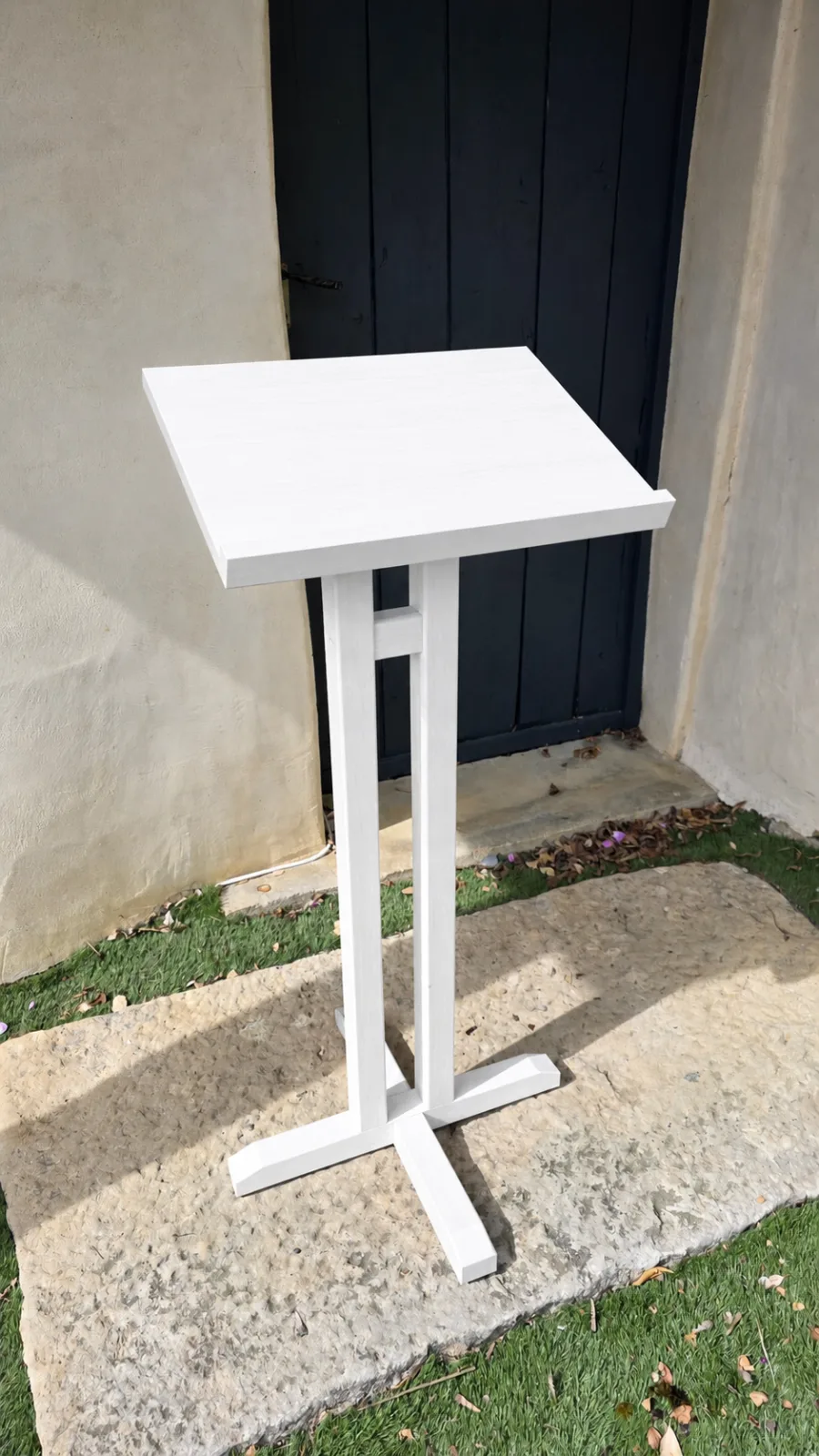 Pupitre en bois naturel Blanc