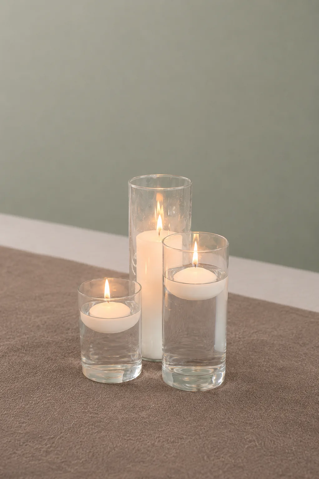 Vases cylindriques porte bougie lot 3